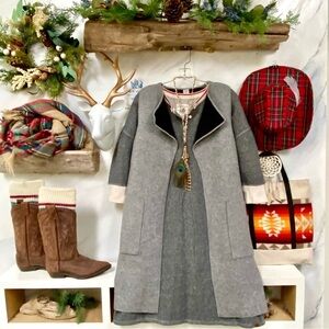 Cabin/cottage core Tristan reversible double lined long vintage boho vest